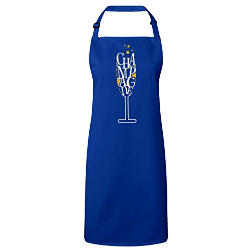 Tablier cuisine bleu champagne luxe au design haut de gamme
