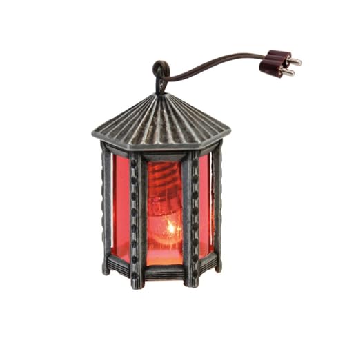 FADEDA Lantern Metal Red Hexagonal Height 5 cm Hand Painted Detailed Nativity Figures Christmas Table Decoration Nativity Accessories