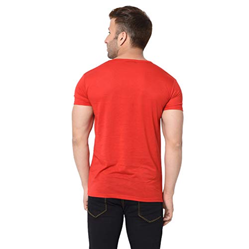 Image of Men's Cotton Blend Half Sleeve V Neck Tshirt