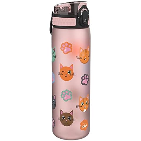 Botella de agua ion8 a prueba de fugas sin BPA de 500 ml con diseño de gatos Cover