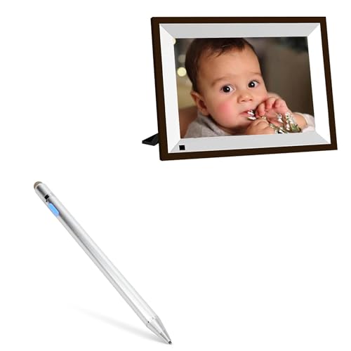 BoxWave Stylus Pen Compatible with JREN Digital Photo Frame 10.1 in - AccuPoint Active Stylus, Electronic Stylus with Ultra Fine Tip - Metallic Silver