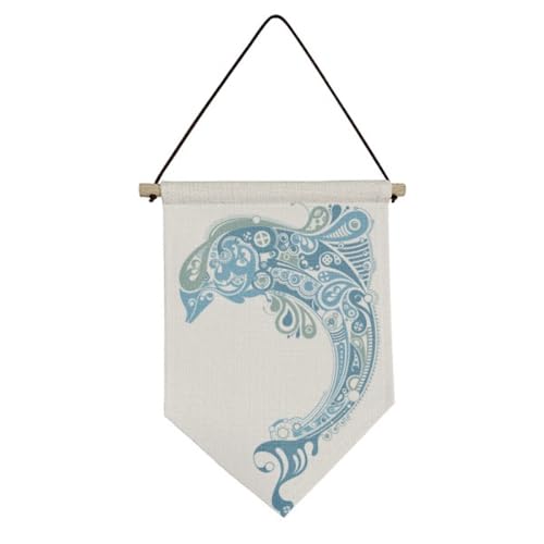 Drapeau sur toile dauphin pour créer une déco de chambre ado océan