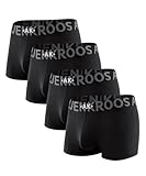 Arjen Kroos Breathable Cotton Underwear for Men 4 Pack Moisture Wicking Anti-Roll Trunks Underpants with Plush Waistband