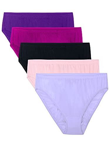 Fruit of the Loom Women's Premium Underwear (Ultra Soft, Breathable-Hi Cut-Fashion Assorted, 6
