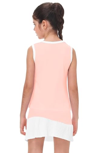 Remimi Girls Sport Tank Dress with Shorts Kids Sleeveless Golf Outfit Casual Exercise Activewear 6-7 Years Pink 7