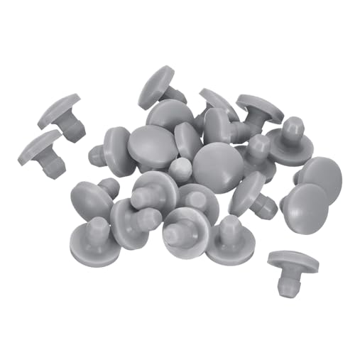 Image of uxcell 28Pcs Silicone Plugs, Rubber Round Snap in Locking Hole Plugs for 2.5-3mm Hole, Hole Stoppers Waterproof Hole Plug for Metal Tube, Furniture End Caps Inserts, Grey