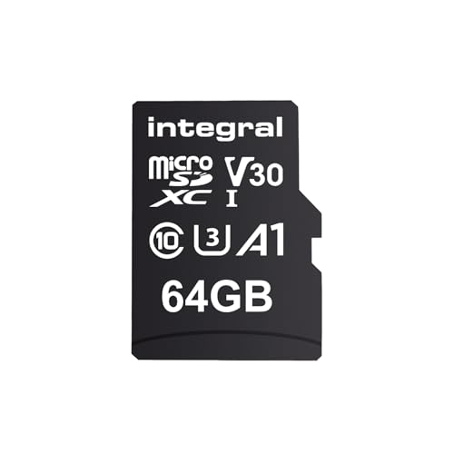 Integral 64GB Pack Double Cartes microSD Premium, vidéo 4K, 100MB/s Lecture, 50MB/s écriture, UHS-I, U3, V30, Classe 10, A1 – pour Smartphones, tablettes, Drones,...