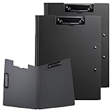 YOWPEY 2PCS A4 Clipboard Folder Foldable Clipboards Binder File Folder with Horizontal and Vertical Double Clips Metal Clip for Office Medical Field School Job Interviews