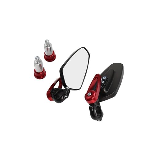 Espejos retrovisores de manillar para moto aluminio 22mm rojo