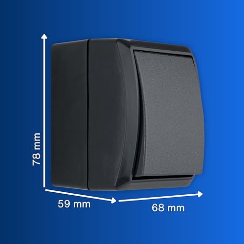 REV 0007301900 Surface Mounted Switch IP44 Black