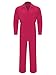 Moily Adult Men Work Bodysuit One-piece Workwear Fashion Wear-resistant Work Clothing Mechanic Uniform Hot Pink Small