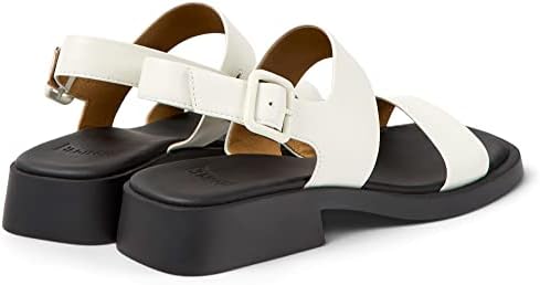 Camper Women's Ankle-Strap Flat Sandal, White Natural, 8.5 | Image 3