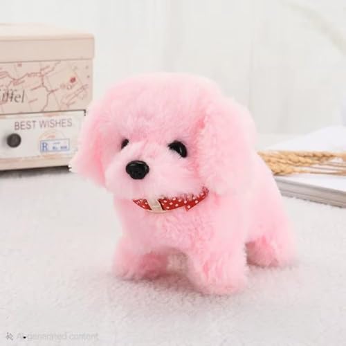 Rozel Hopping Walking Toy with Sounds for Kids – Jumping, Twitching Mouth & Nose, Interactive Educational Baby Learning Toy (Pink-Puppy Toy)