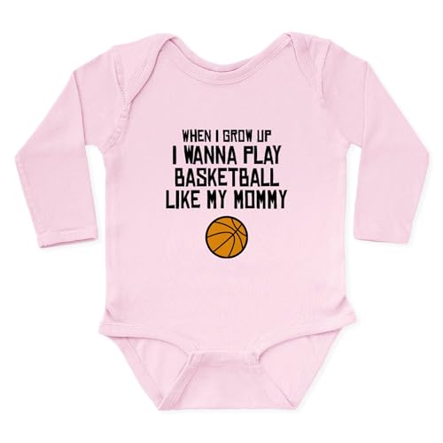 CafePress Basketball Like My Mommy Body Suit Cute Long Sleeve Infant Baby Bodysuit Romper