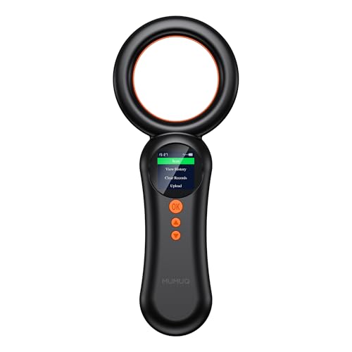 Lecteur de Puce électronique pour Animaux, Compatible FDX-B (ISO11784/85) et EMID – Scanner Puce Chien Chat NAC avec mémoire intégrée pour 500...
