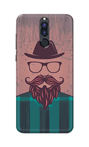 Image of PRINTFIDAA Man Icon with Beard Shirt Hipster Printed Designer Hard Case for Huawei Mate 10 Lite /Huawei Nova 2i / Huawei Honor 9i Back Cover -(e) RPM1001