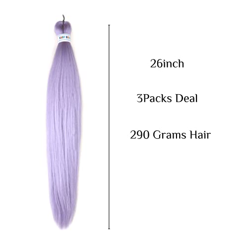 Light Purple Braiding Hair Pre Stretched Kanekalon Prestretched Braiding Hair Extensions #TOP1