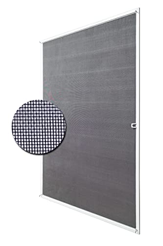 Deco4Me Fliegengitter Fenster mit Rahmen - Weiß, 130 x 150 cm, individuell...