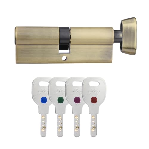 Image of Godrej Europrofile Ulturo XL+ for Main Doors & interconnecting Doors | 1CK 80mm | Antique Brass Finish | Door Thickness Upto 50mm | 4 Keys | 5 Years Warranty