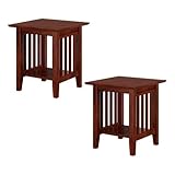 AFI, Mission, Solid Hardwood End Table, 20 in, Set of 2, Walnut