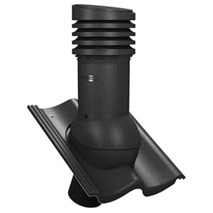 Kaufdach Entlüfterkamin Tile EVO DN125 Schwarz