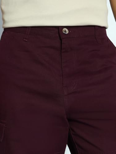 Image of Urbano Fashion Men's Loose Baggy Fit Solid Cargo Chino Trouser Pant with 6 Pockets Non-Stretchable