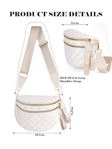 black and white checkered crossbody bag bum bag for womenspacious checkered purse fanny packs belt bag