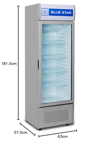 Image of Blue Star VC250D Vertical Glass Single Door Automatic Visi Cooler (220L, white)