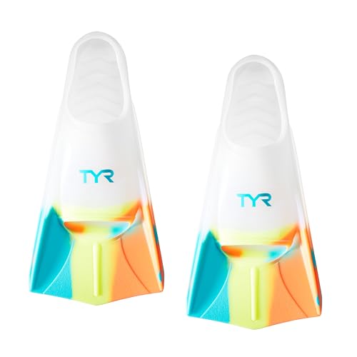 Image of TYR Stryker Silicone Fins - Short Blade Swimming Training Scuba Flippers | 100% Silicone Construction | Short Blade Propulsion | Flutter Kick Cadence Promotion | State-of-the-Art Comfort Fit
