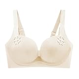 MOONBADI Damen BHS Beige Damen T Shirt BH ohne Bügel Nahtloser Große Größen Gepolstert büstenhebe Damen 110D