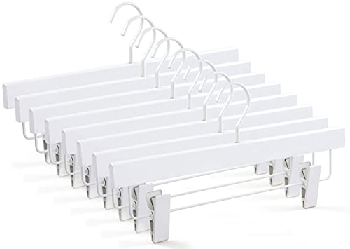 Topia Hanger White Series - Extra Strong Luxury Wooden Suit Hangers Coat Hangers 16 Pack & Deluxe Wooden Pants Hangers Premium Wood Skirt Hangers 20-Pack & Premium Wood Bridal Dress Shirt Hangers 10 P #TOP6
