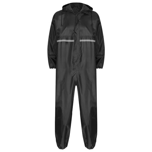 Linjinx Men's One Piece Hooded Raincoat Waterproof Rain Suit Reflective Jumpsuit Coveralls Motorcycle Rainsuit3