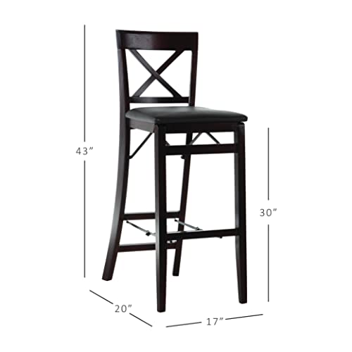 Linon Triena X Back Folding Bar Stool, Brown #TOP2