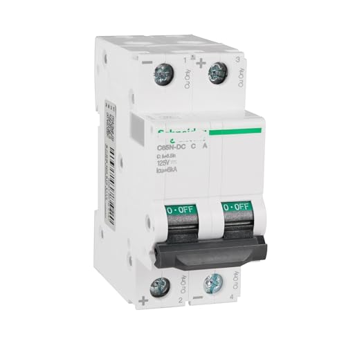 Disjoncteur miniature 2P DC 16A C65N-DC protection photovoltaïque rail DIN
