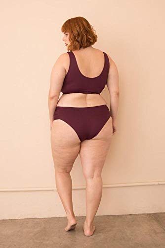 Sunkini Laterais Franzidas Plus Size Vinho