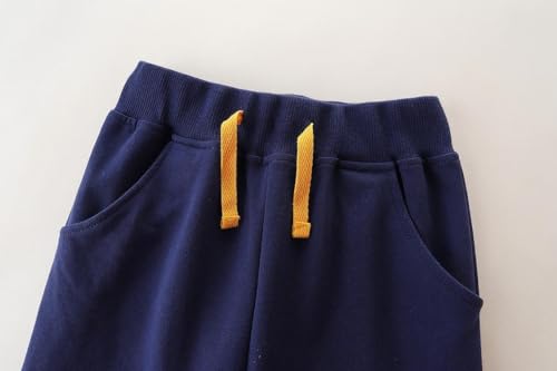 Irsutey Toddler Boy Cute Cartoon Embroidered Sports Pants Jogger Cotton Casual Leggings with Pockets3