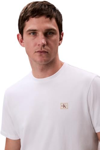 Calvin Klein Jeans Erkek SS BADGE 30S JERSEY CLASSIC TEE T-Shirts Bright White XL - Görsel 3