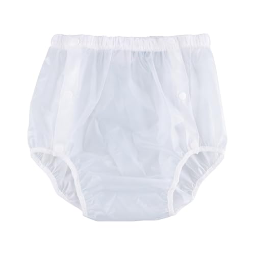 Adult Plastic Pants with Snap Closure, 1 Count, Waterproof Incontinence Diaper for Elderly/Disabled/Post Surgery Care
