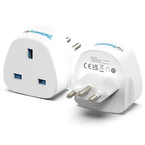MyTravelPal UK To Switzerland Plug Adapter (2 Pack) | UK Safety Standards | 2 x Switzerland Travel Adaptors | Swiss Plug Travel Adapters | Type J Swiss Plug Adapter