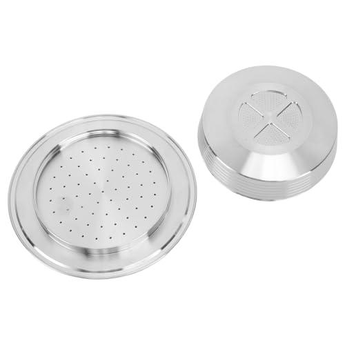 Stainless Steel Refillable Capsules Reusable Coffee Pods, Compatible for Senseo HD7801, Espresso Pods Refillable Capsules with 1 Reusable Spoon 1 Brush