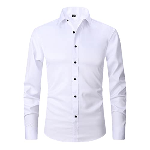 Chemise anti-plis keusyoi pour homme qui reste lisse en voyage blanc S