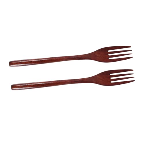 Unomor Wooden Salad Forks Salad Spinner Utensils Natural Wood Serving Forks Pasta Appetizers Elegant Comfortable Grip Kitchen Tool