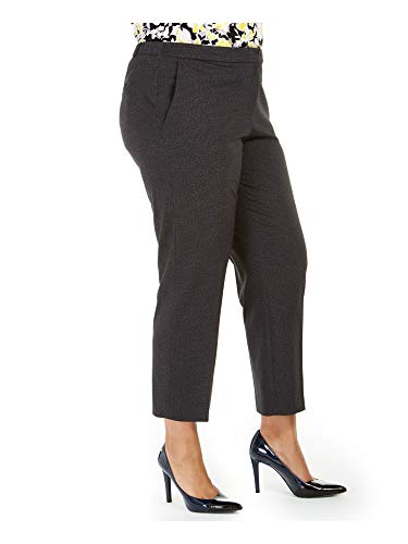 Kasper Womens Plus Elastic Back Office Dress Pants Gray 18W3