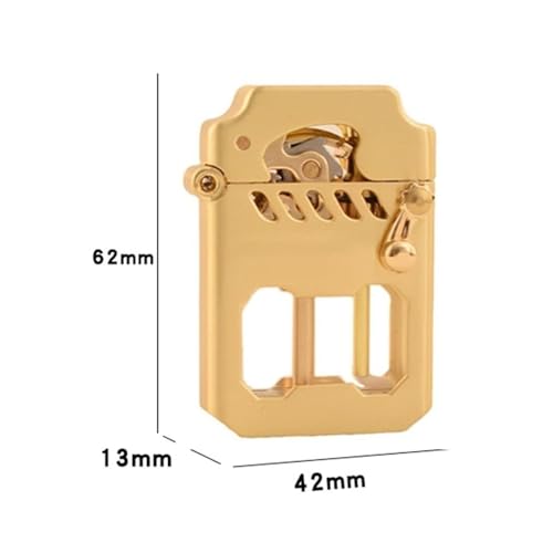 Encendedor mecánico retro de queroseno transparente oro miniatura 7