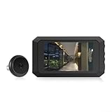 UrbanHui Türspion Kamera 1080P Smart Video Türklingel 3,97 Zoll LCD Bildschirm Breite 135 Grad Winkel Infrarot Bewegungserkennung Passt 15-30mm Türlöcher Schwarz Home Security