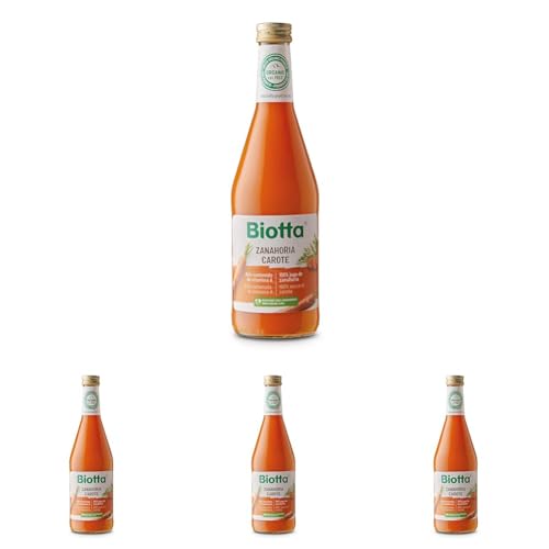 Biotta Jugo puro de Zanahoria | 100% BIO | Prensado directo | Sabor excepcional desde 1957 | Zumo Sin diluir | 500 ml (Paquete de 4)