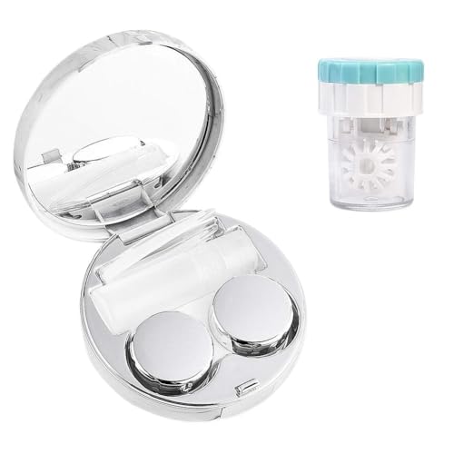 YZWHKJ Portalentillas,Estuche Lentillas Estuche for Lentes de Contacto de 3 Piezas, Cuadrado, portátil, de Viaje, de Color sólido, for Guardar Lentes, Caja de Almacenamiento, Accesorios de Moda(F)