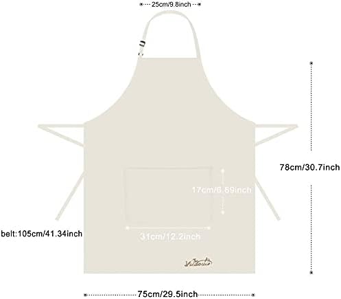 Miniatura 6 de Viedouce - Delantales con bolsillos para hombres y mujeres, resistente al agua, pintura de cocina, manualidades, paquete de 2