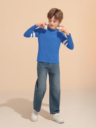 Image of Haloumoning Boys Long Sleeve Shirts Kids Crewneck T Shirts Casual Striped Tops Tees 5-14 Years