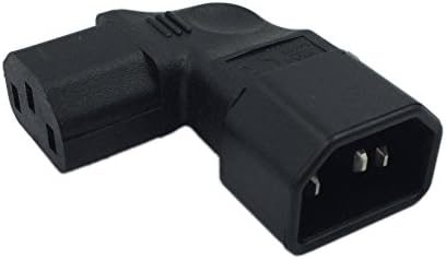 CERRXIAN Right Angle IEC 320 C14 3 Pin Male to C13 Female PDU PSU UPS Power Extension Adapter Receptacle for LCD LED TV Wall Mount